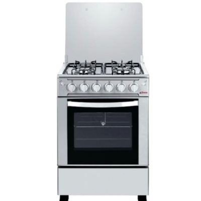 CUISINIERE ASTECH 4FEUX 60X60 A GAZ AVEC FOUR A GAZ INOX MIS CSI60MS